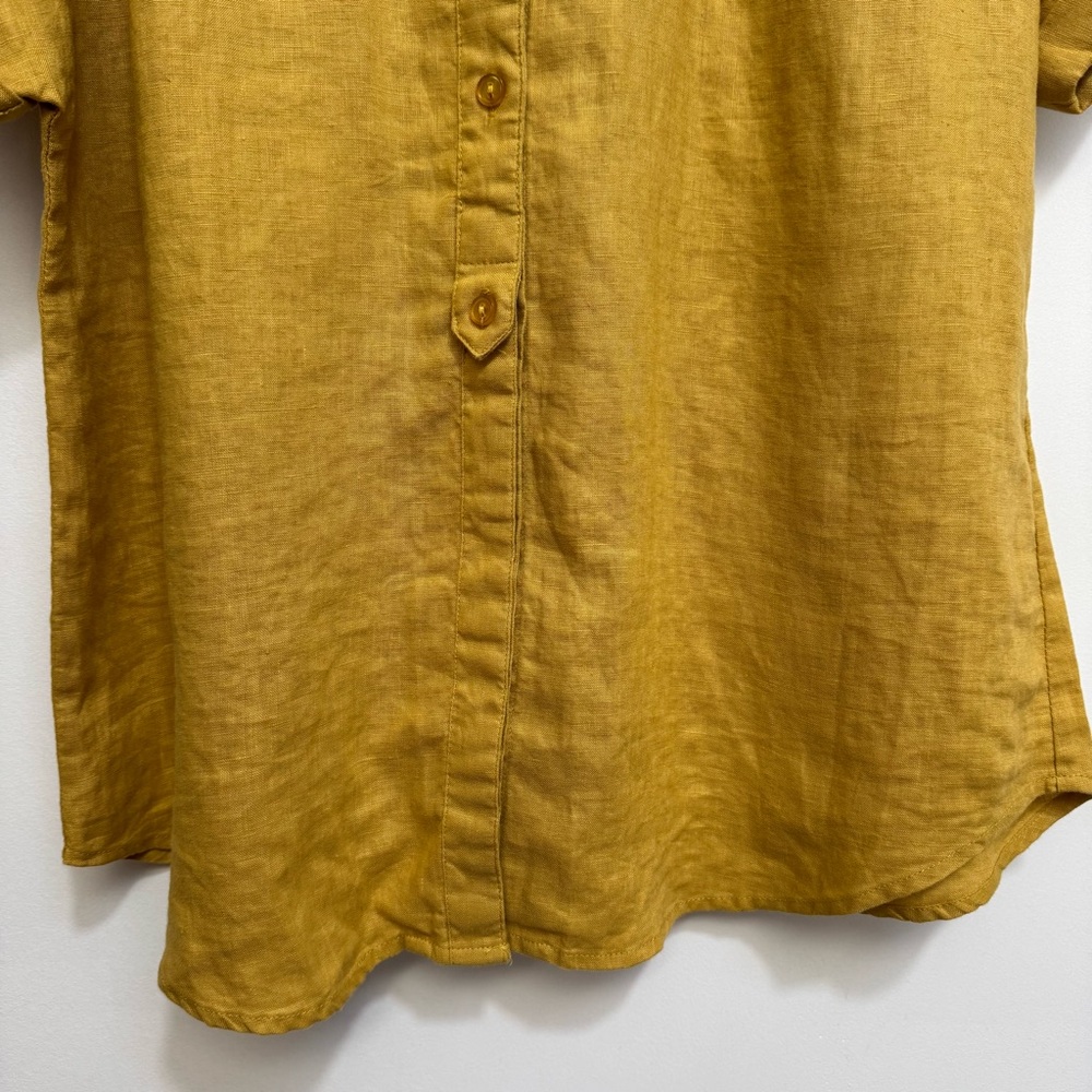 For Cynthia 100% Linen Boxy Button Up Shirt Women XL Petite Relaxed Fit Travel - Picture 5 of 11